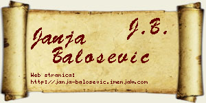 Janja Balošević vizit kartica